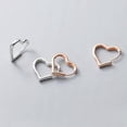 thumbnail image 2 of QQTDFG Lovely Heart Shape Hoop 925 Sterling Silver Women Huggie Earrings A1582-Rose gold, 2 of 4