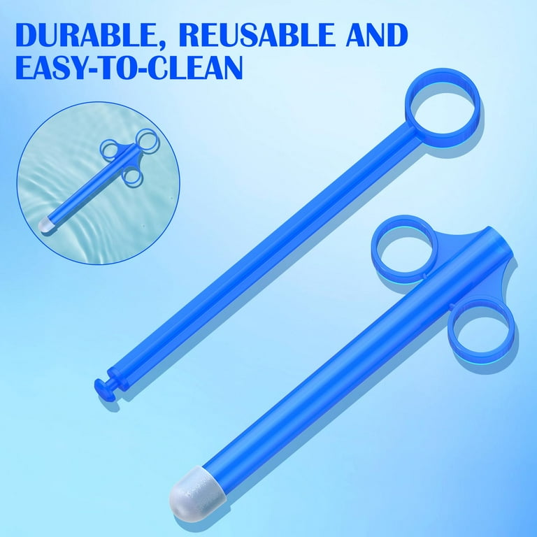 Lube Applicator for Women Man & Couples, 2 Pcs Personal Lubricant Injector  with Smooth Rounded Cap, Reusable, Easy to Clean