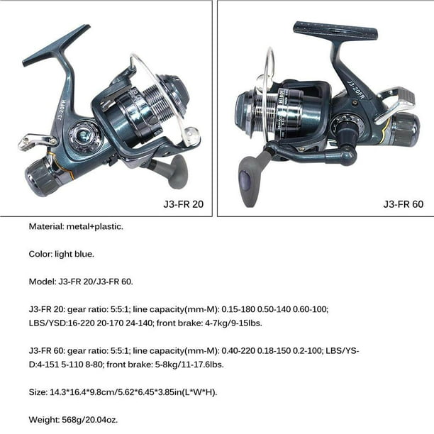 5:5:1 Gear Ratio Baitcasting Reel Front and Rear Double Brake Fishing  Spinning Reel Smooth Powerful Spin Reel for Sea River Lake Saltwater  Freshwater