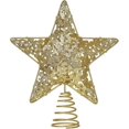 thumbnail image 1 of 10.7 Inch Gold Christmas Star Tree Topper. Metal Glittered Christmas, 1 of 5