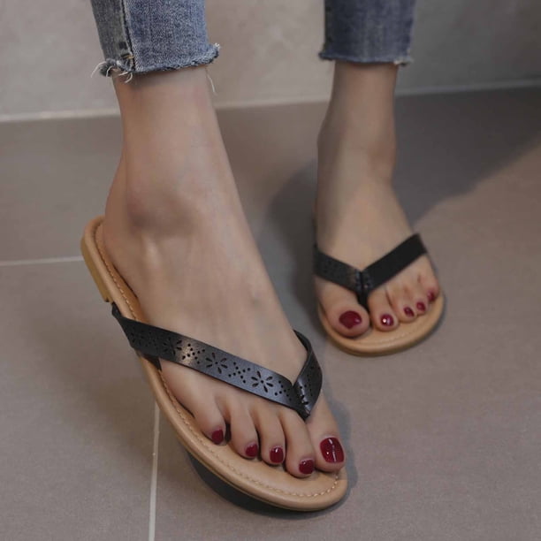 Mujeres en Peep Zapatos planos transpirables Chanclas de playa Wmkox8yii ytu9950