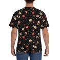 thumbnail image 3 of Vsdgher Red White Flowers Print Men's Dry Fit Mesh Athletic Shirts Moisture Wicking Tennis T-Shirt Tops, 3 of 9