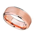 thumbnail image 2 of 8mm Tungsten Ring - Brushed Finish Rose Gold Plated Comfort Fit Tungsten Carbide Ring - Men's Tungsten Anniversary Ring - TN373s12, 2 of 3