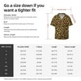 thumbnail image 7 of Vsdgher Gold Glitter Leopard Print Men's Wrinkle Free Untucked Cuban Shirt Business Casual Button Down Shirts Short Sleeve Shirt, 7 of 7