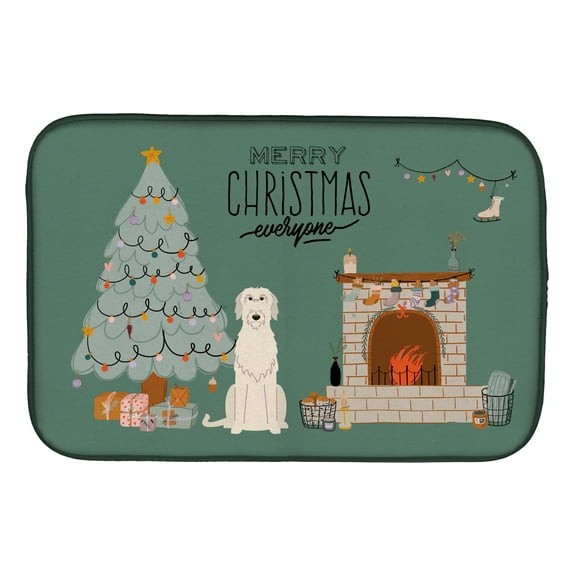 Irish Wolfhound Christmas Everyone Dish Drying Mat