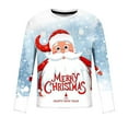 thumbnail image 5 of IROINNID Christmas Sweater for Men Round Neck Pullover 3D Snow Printed Realistic Print Tops,Light Blue, 5 of 5