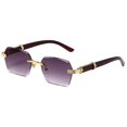 thumbnail image 3 of Gafas de sol cuadradas sin marco, gafas de moda para mujer, gafas de sol con protección solar degradada, 3 of 6
