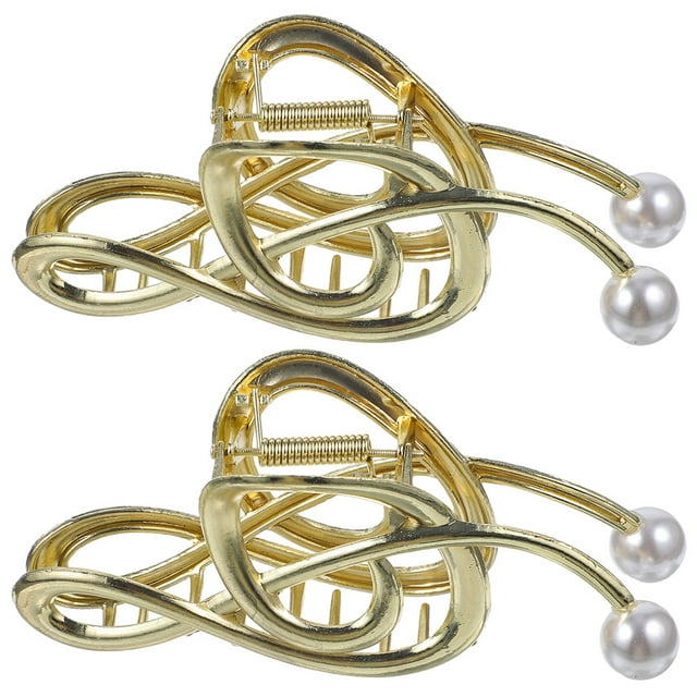 2 pinzas para el pelo con forma de garra de perla, con diseño de nota musical, para mujer