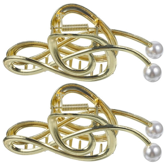 2 pinzas para el pelo con forma de garra de perla, con diseño de nota musical, para mujer