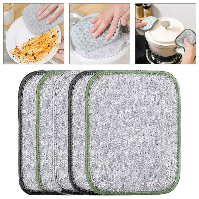 MVRLSH à Moins de 10$! Chiffons de Vaisselle en Fil Métallique Polyvalents et Réutilisables, Chiffons de Nettoyage Ronds Non Rayants pour Cuisine Casseroles Poêles