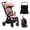pink, variant on Compact Baby Stroller, One-Hand Fold Travel Stroller with Adjustable Recline & Canopy , Lightweight Stroller for Infants & Toddlers up to 48.5 lbs(Black)