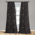 thumbnail image 4 of Ambesonne Boho Curtains, Moon Stars Vintage Ornament, Pair of 28"x84", Dark Taupe and Pastel Brown, 4 of 4