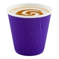 thumbnail image 2 of Restpresso 8 oz Royal Purple Paper Coffee Cup - Ripple Wall - 3 1/2" x 3 1/2" x 3 1/4" - 25 count box, 2 of 9