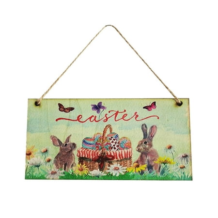 

Christmas Deal Wooden Easter Bunny Tag In Honor Of Home Decoration Rabbit Pattern Wooden Hanging Board