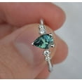 thumbnail image 2 of Teal Blue Montana Sapphire Ring Montana Sapphire Engagement Ring,Montana Sapphire Pear Shape,Teal Sapphire Ring,Teal Green Sapphire, 2 of 3