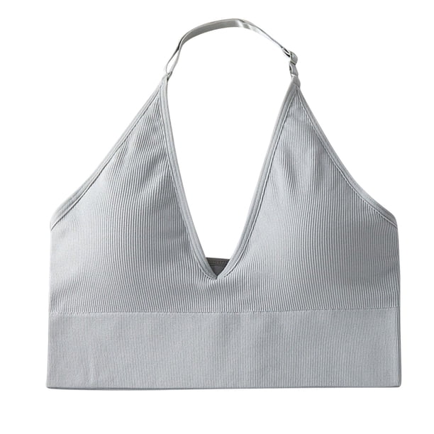 Sujetador deportivo sin tirantes y sin espalda para mujer, con relleno y push up, bustier de gimnasio