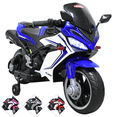 thumbnail image 1 of Moto Montable Eléctrica Deportiva 2 Ruedas para Niños Luz Bluetooth Dos Baterias 6V con Cargador Soporta Hasta 30kg - Azul, 1 of 8