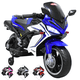 thumbnail image 1 of Moto Montable Eléctrica Deportiva 2 Ruedas para Niños Luz Bluetooth Dos Baterias 6V con Cargador Soporta Hasta 30kg - Azul, 1 of 8
