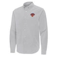 thumbnail image 2 of Men's Antigua Gray New York Knicks Porter Woven Long Sleeve Button-Down Shirt, 2 of 3