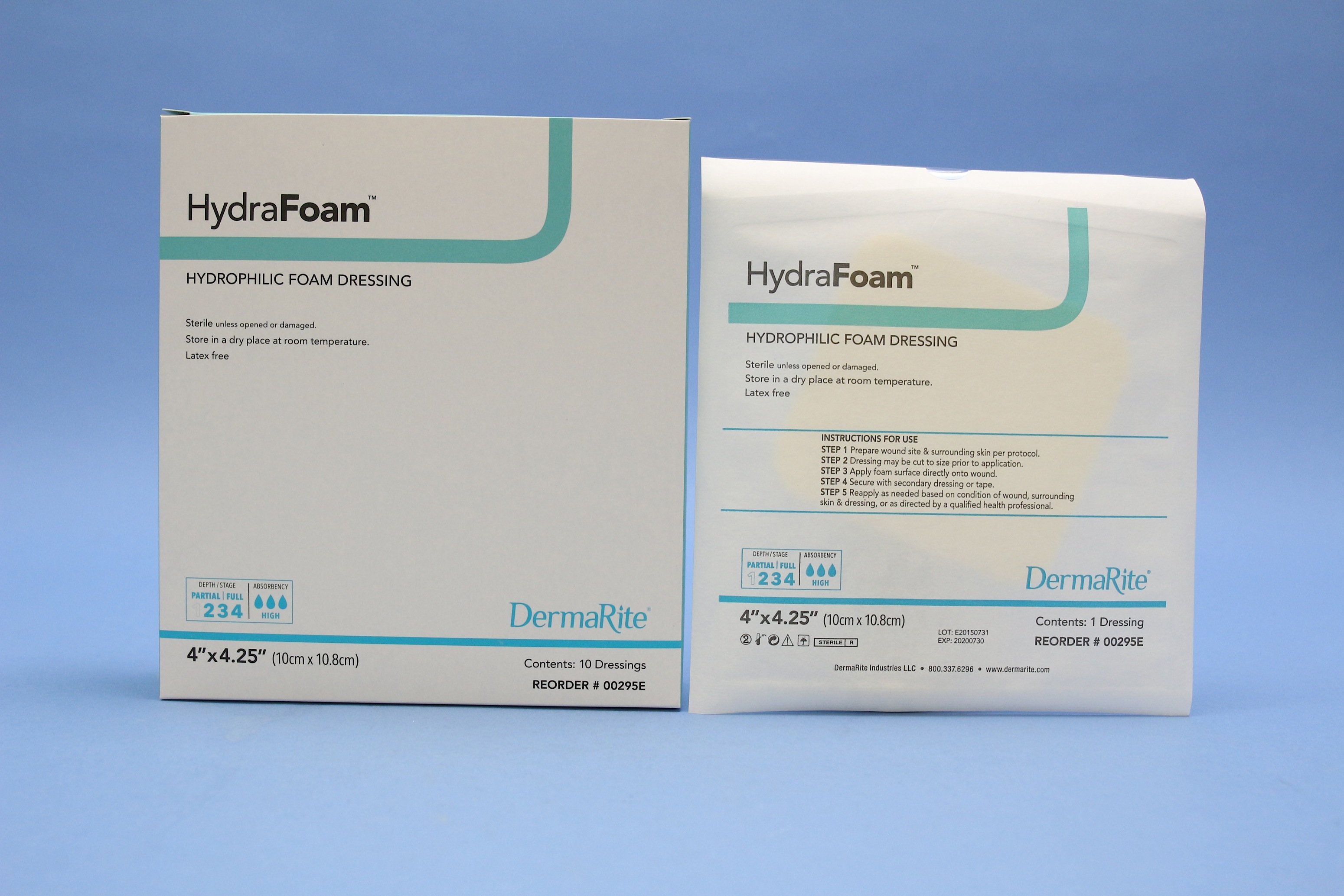 Dermarite Industries 00295E HYDROPHILIC FOAM DRESSING 4X4.25" Walmart