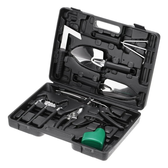 Uxcell 1 Set Garden Tool Sets 10 Pieces Plastic Kits for Gardening, Black
