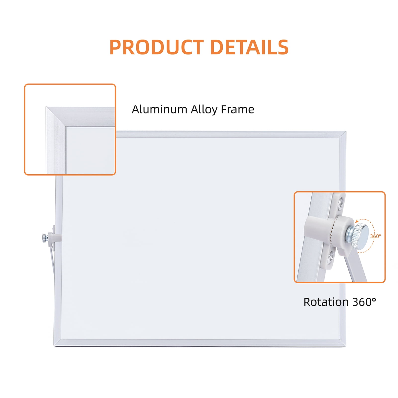 MXG 12x16 Inch Double-Sided Magnetic Desktop Whiteboard with Stand, Portable White Board for Message Center and  To-Do Lists