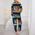 thumbnail image 6 of Goofa Ocean Scene with Noah's Ark Printed Women’s 2 Piece Pajama Set Super,Pajamas Women's Long Sleeve Sleepwear Soft Button Down Loungewear Pjs Lounge Set Nightwear-Large, 6 of 9