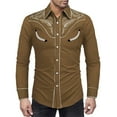 thumbnail image 2 of Men's Western Denim Shirt Casual Long Sleeve Button Down Top for Everyday Wear, 2 of 3