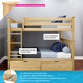 thumbnail image 2 of BEDSMART Lits Superposés Simple sur Simple en Bois Massif avec Rangement / Naturel, 2 of 7