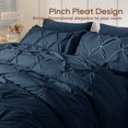 thumbnail image 3 of Juego de Edredón Queen Sasttie, 7 Piezas, Ropa de Cama con Pliegues, Para Todas las Estaciones, Incluye Edredón, Sábana Plana, Sábana Ajustable, Fundas de Almohada y Fundas Decorativas, Azul Marino, 3 of 9