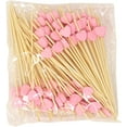 thumbnail image 4 of 100PCS 4.7" Handmade Cocktail Picks Appetizer Bamboo Toothpicks Sandwich Fruit Toothpicks (Pink), 4 of 6