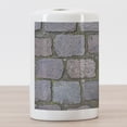thumbnail image 3 of Cobblestone Ceramic Toothbrush Holder, Old Rocks Street Surface Nostalgic Mossy Natural Pavement Illustration, Decorative Versatile Countertop for Bathroom, 4.5" X 2.7", Mauve Taupe Grey, 3 of 4