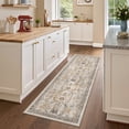 thumbnail image 2 of Roxstand 2'x6' Washable Runner Rug for Hallway Entrance Bedroom Entryway, Vintage Non Slip Stain Resistant Kitchen Rugs, Brown, 2 of 10