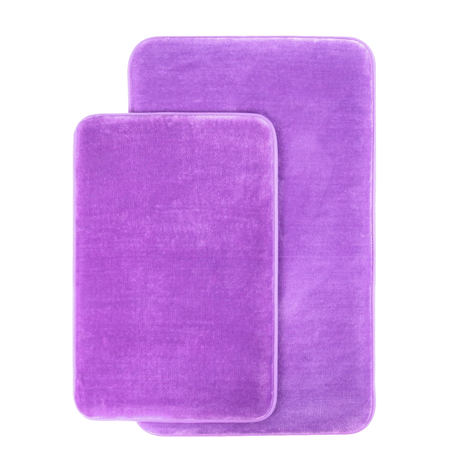 AOACreations Memory Foam Bath Rug, Bathroom Mat Set of 2 Pcs, Purple