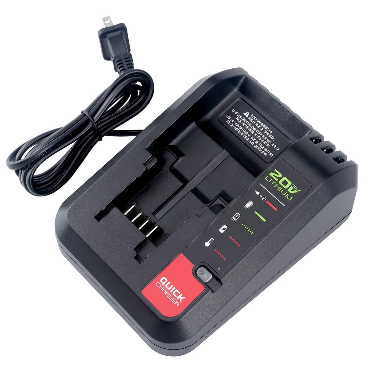 Tueddur 20V Upgraded Battery Charger PCC692L Replacement for Porter Cable and Black&Decker 20V Max Lithium-ion charger PCC691 BDCAC202B LCS1620B,Compatible with Battery PCC680L PCC681L PCC682L PCC685L