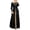 Black, variant on Womenās EverydayāFormal GoldāEmbroidered FrontāSplit Modest Abaya LongāSleeve ContrastāInner MaxiāDress Size SāXXL Plus Size Friendly