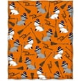 thumbnail image 2 of Spooky Cat Blanket Gifts for Women Kids Girls Home Bedroom Living Room Decor Soft Cozy Lightweight All Saints'' Day Halloween Throw Blankets Orange 60"x80", 2 of 6