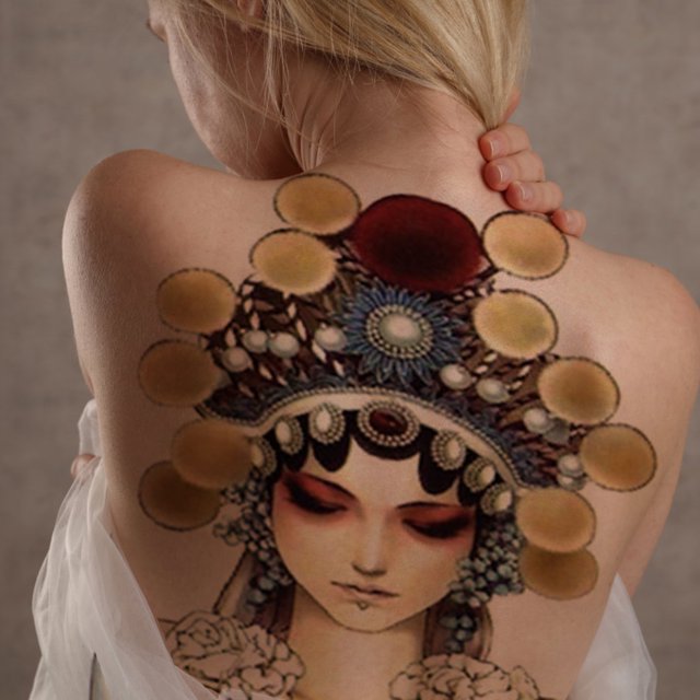 Adhesivo Impermeable De Espalda Completa Arte falso tatuaje Buda estatua cuerpo grande tatuaje dragón pez para niños niñas amante Sywqhk Libre de BPA