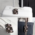 thumbnail image 6 of Square PU Leather Luggage Tags - 2 Pack with Privacy Cover and Stainless Steel Ring - Suitable for Travel, Backpack, Handbag - Suitcase Tags, Travel Tag Flower, 6 of 7