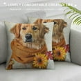thumbnail image 3 of Fall Throw Pillow Cover  Autumn Dog Golden Retriever Home Decor Thanksgiving Farmhouse Nice Gift Square Indoor  Pillowcase Cushion, 3 of 5