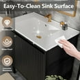 thumbnail image 5 of 30 Inch Bathroom Vanity with Sink, Floor-Standing Vanity with Soft-Closing Drawers, Modern Black Finish Storage Cabinet with White Ceramic Sink, 5 of 8