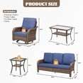 thumbnail image 4 of Outdoor Swivel Rocker Patio Chairs Set,5 Piece Furniture Set with 2 Swivel Rocking Chairs, 3-Seat Sofa, Coffee Table & Side Table All Weather Wicker Conversation Set for Porch Deck Garden Backyard, 4 of 11
