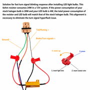 Aaron 4Pcs 50W 6ohm Load Resistors - Fix LED Bulb Fast Hyper Flash Turn Signal Blink Error Code