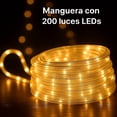 thumbnail image 3 of Luz LED Manguera Transparente 10 Metros  Blanco Calido con 200 LEDs, 3 of 3