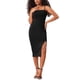 thumbnail image 2 of Vestido de tirantes spaghetti INSPIRE CHIC para mujer, vestido de cóctel sin mangas, ajustado con abertura, talla XL, negro, 2 of 5