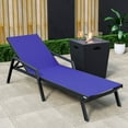 thumbnail image 2 of LeisureMod Marlin Modern Black Aluminum Outdoor Patio Chaise Lounge Chair With Arms with Square Fire Pit Side Table Perfect for Patio, Lawn, and Garden (Navy Blue), 2 of 20