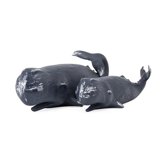 IMAX 23394-2 Melville Whale Statuaries - Lot de 2