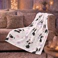 thumbnail image 6 of Playful Boston Terrier Puppy Pattern Pastel Flowers Bows, Playful Pet Portrait Pattern, Warm Flannel Blanket for Living Room and Bedroom, Dog Lovers Just Because Gift, Pet Lover Home Decor, 6 of 9
