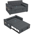 thumbnail image 1 of HOMCOM Sofa Bed, Pull Out Sleeper Couch with USB Ports, Linen Upholstery, 1 of 10