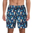 thumbnail image 3 of Uemuo Ice blue old man cute winter Pattern Mens Swim Trunks Quick Dry Board Shorts with Mesh Lining, Stretch Beach Shorts Quick Dry No-Chafing Board Shorts-, 3 of 9